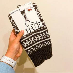 NWT! HUE Fair Isle Legwarmers - Espresso